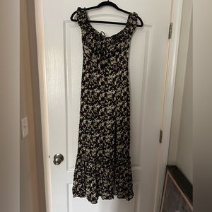 Urban outfitters black midi dress with leg slit